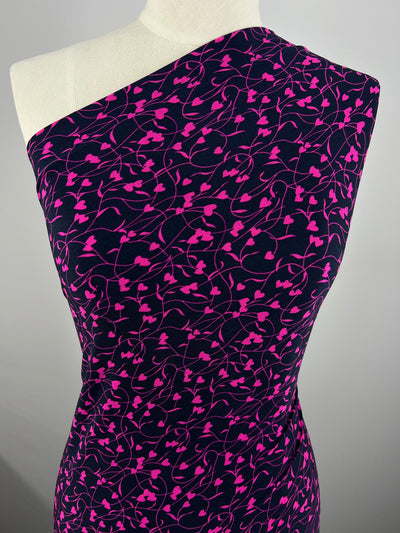 Printed Lycra - Barbwire Heart - 150cm