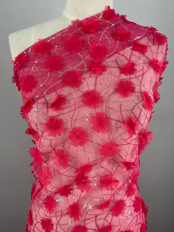 Designer Sequins - Pink Clematis - 150cm