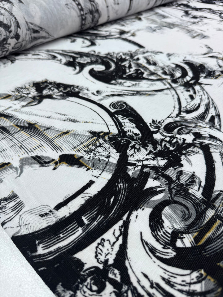 Textured knit - Ink Scroll | Super Cheap Fabrics