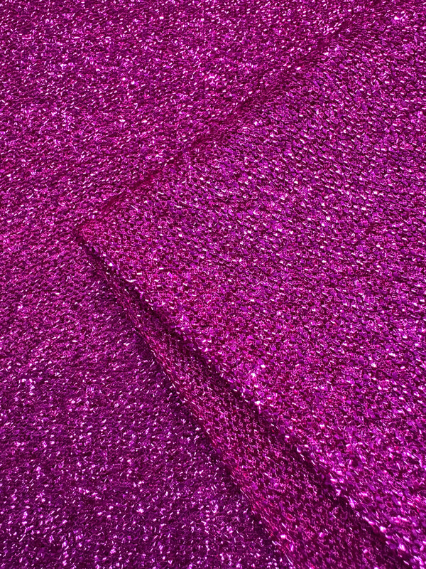 Lurex Stretch Knit - Hot Pink- 155cm