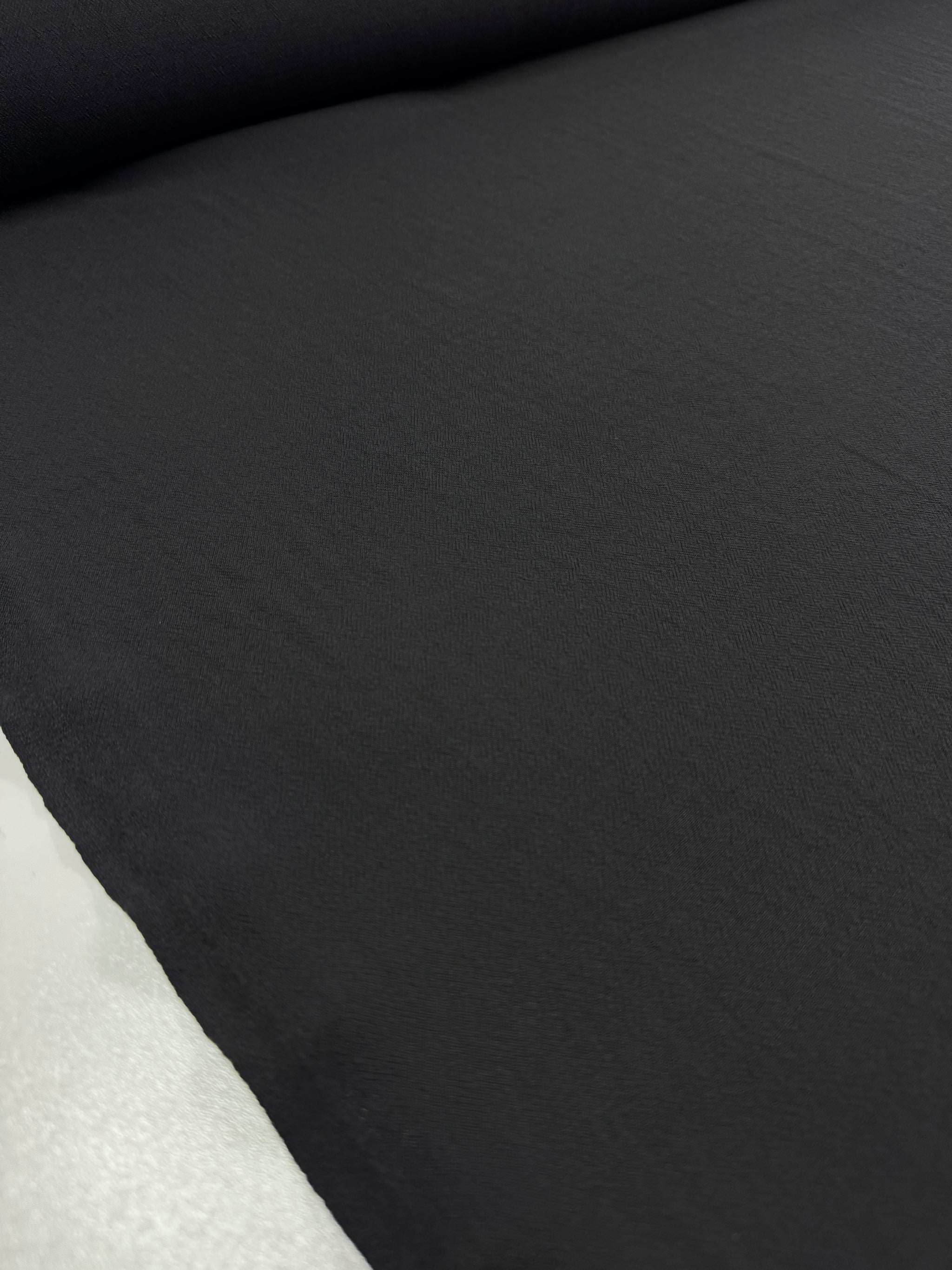 Pure Wool Crepe Suiting - Black - 150cm