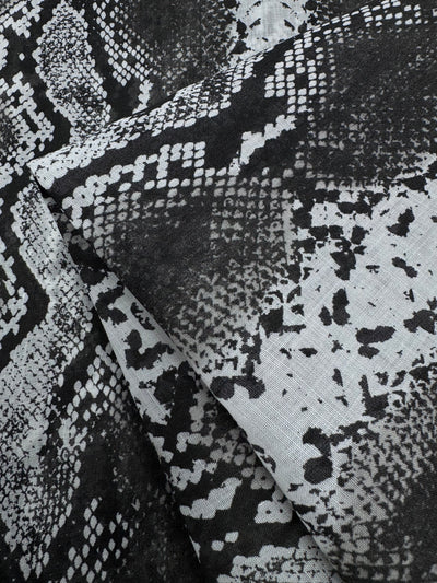 100% Pure Linen - Charcoal Cobra - 150Cm