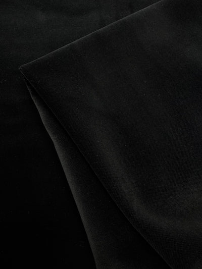 Black cotton velour upholstery fabric