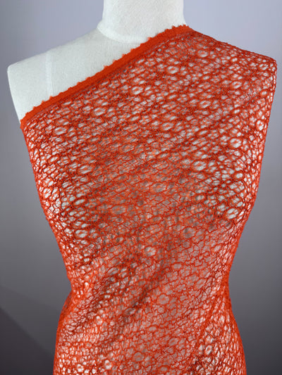 textured Cotton Lace - Orange- 148cm