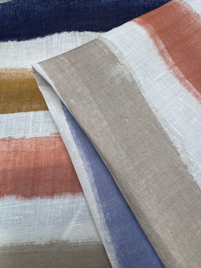 Pure Linen Flax  - Ombré Stripe - 140Cm