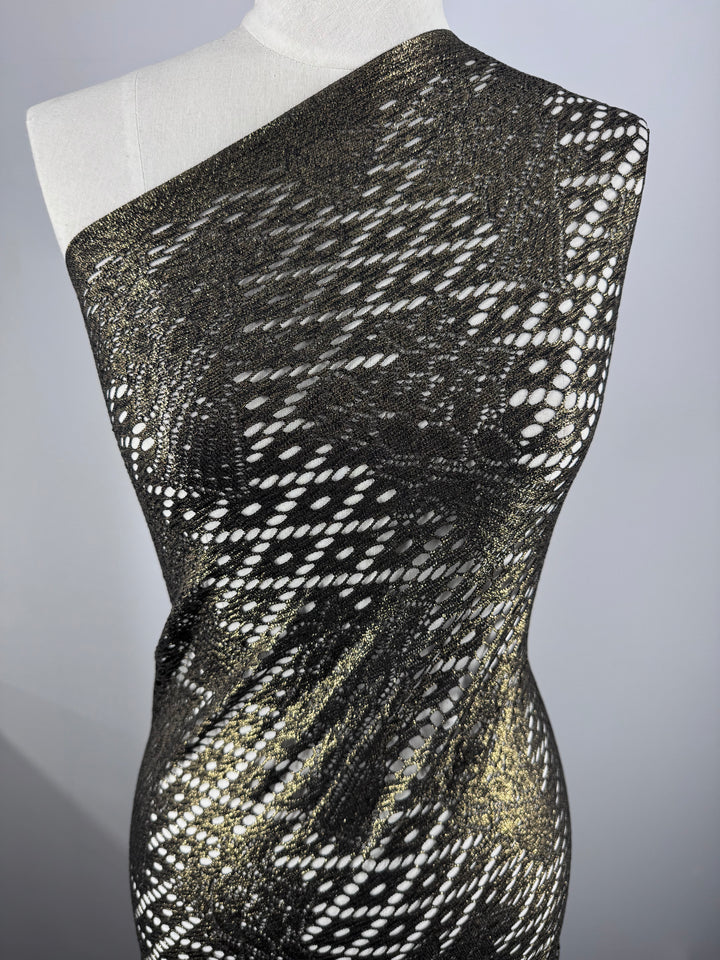 Textured Knit - Gold Static | Super Cheap Fabrics