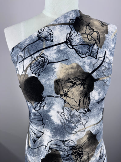 Designer Printed Lycra - Shadow Floral - 150cm
