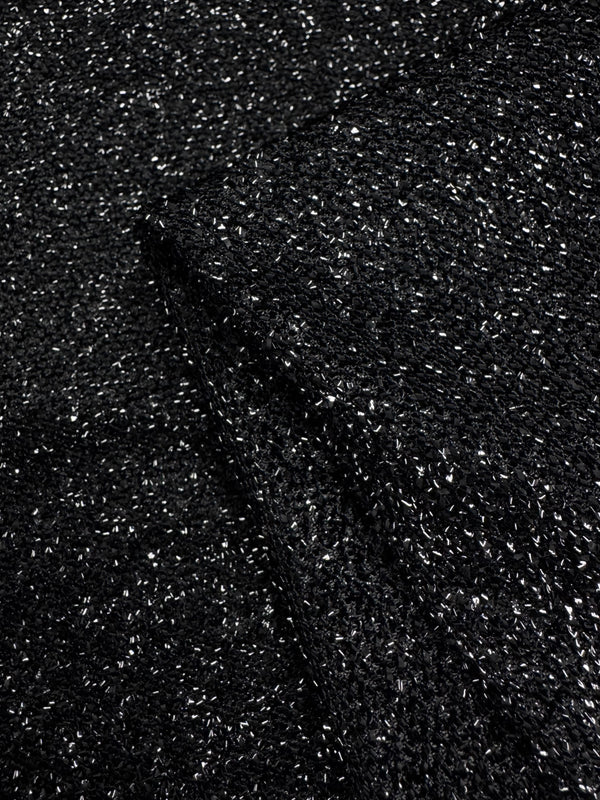 Lurex Stretch Knit - Black - 155cm