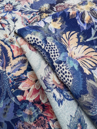 Printed Crepe - Indigo Tapestry - 125cm