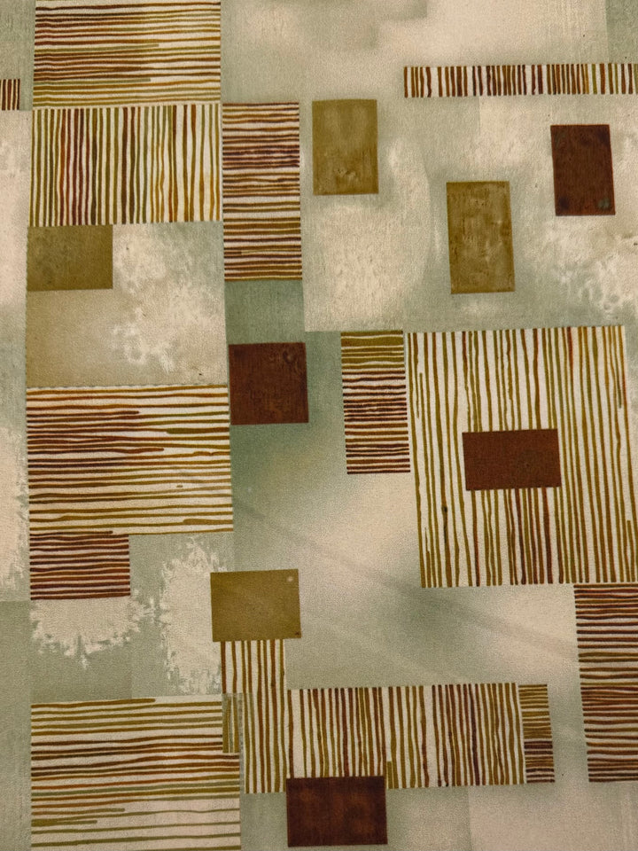 Designer Rayon - Bamboo Blocks | Super Cheap Fabrics