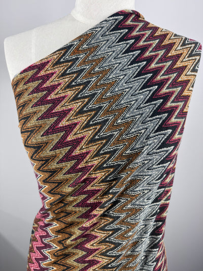 Textured Knit - Amber Zigzag - 150cm