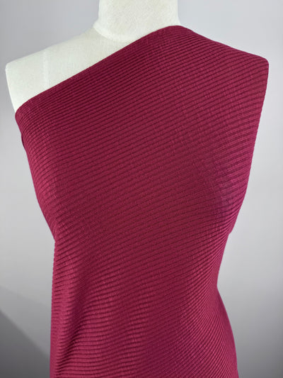 Rib Knit 2x2 - Burgundy - 125cm