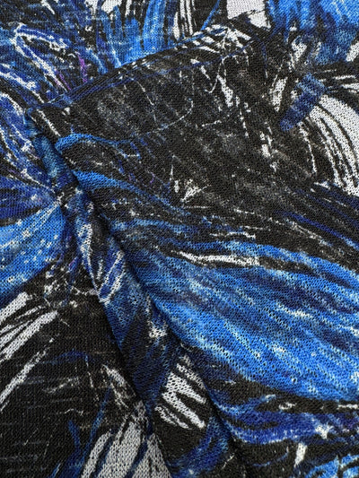 Textured Knit - Cobalt Bloom - 135cm