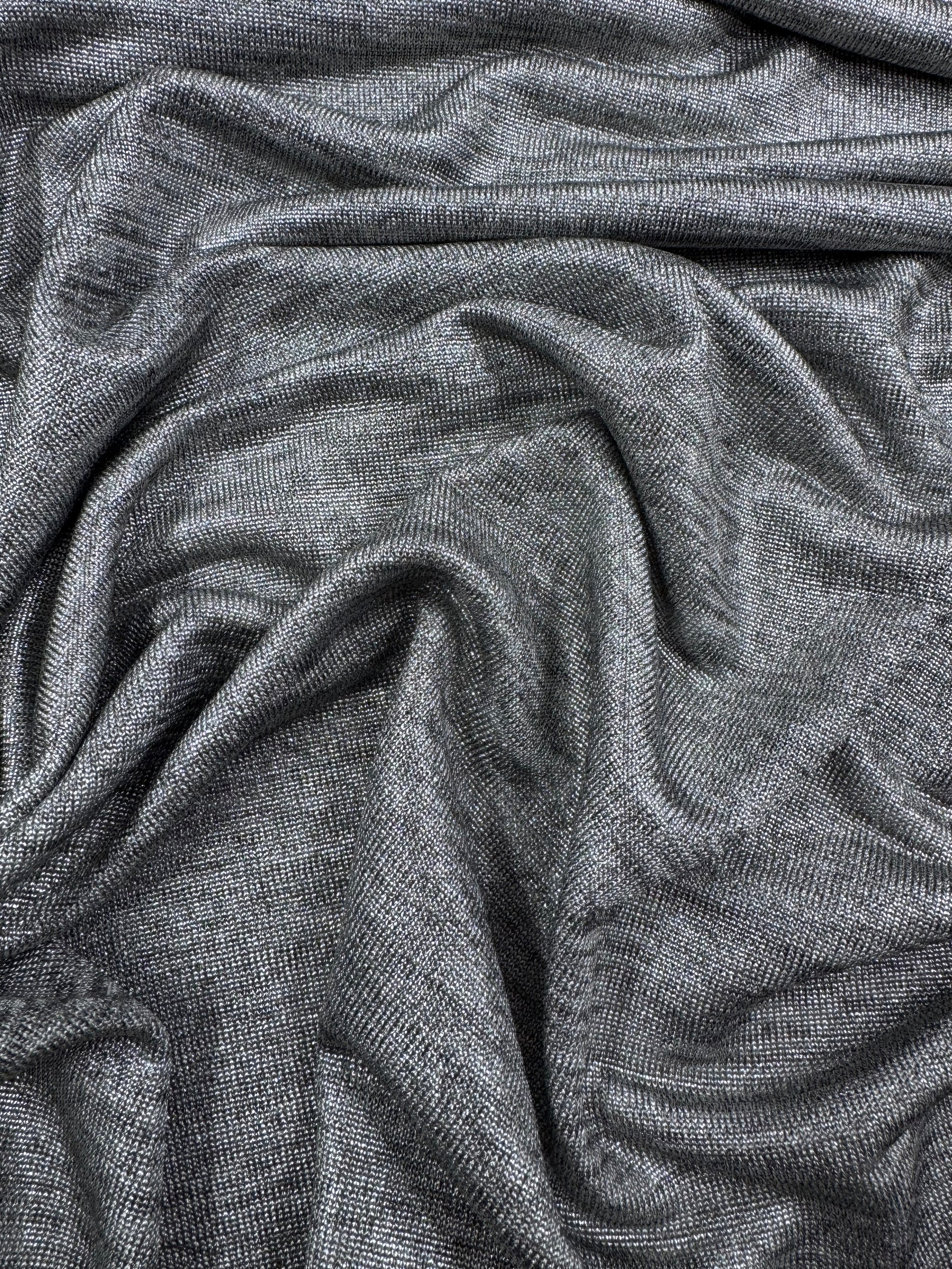 Metallic Knit Jersey - Grey - 145cm