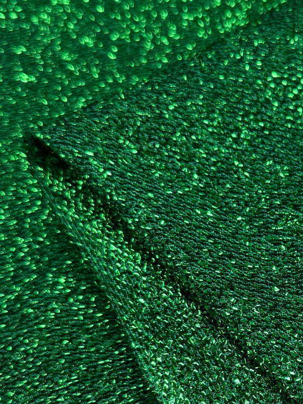 Lurex Stretch Knit - Green Sparkle - 155cm