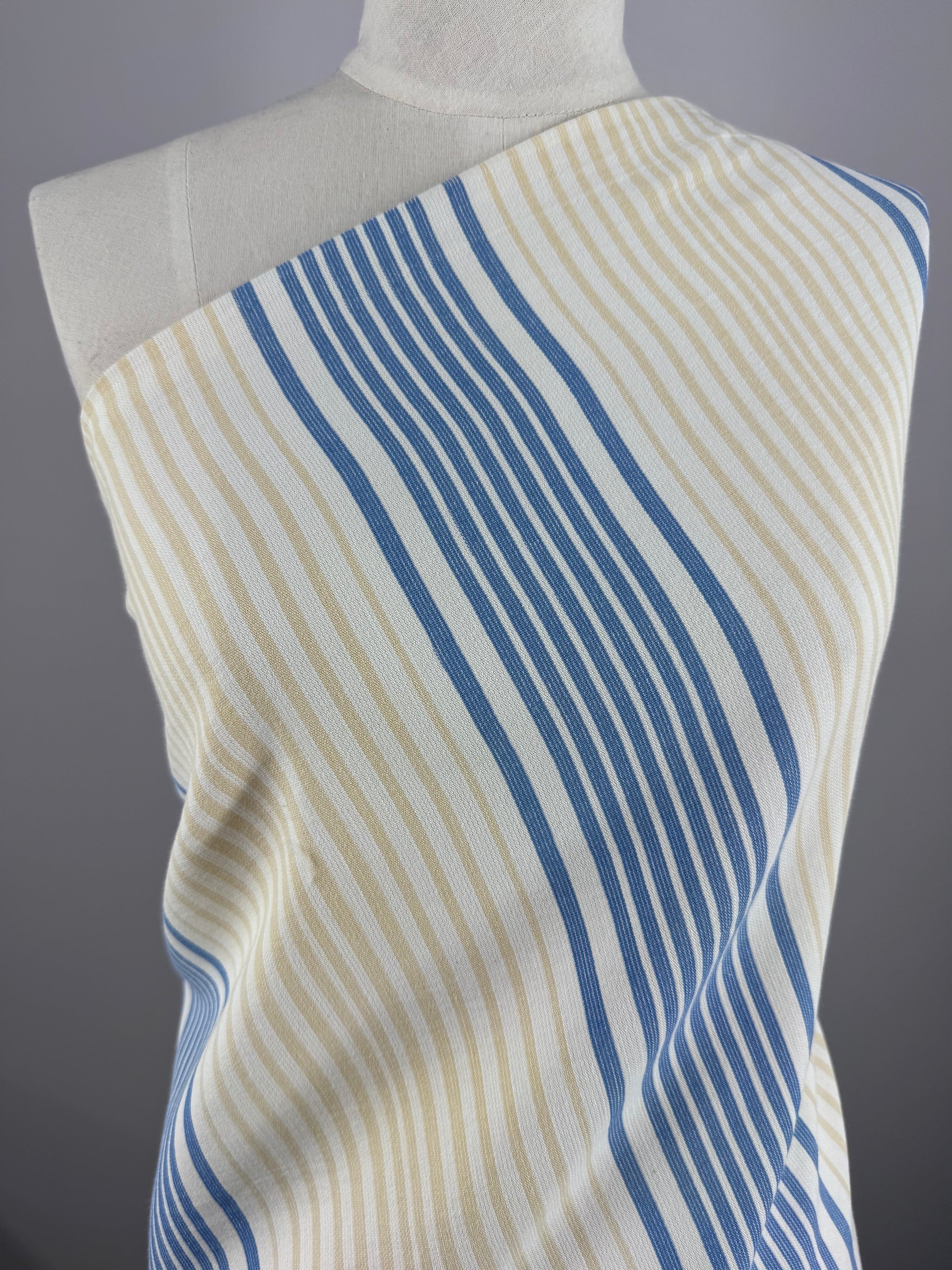 GOTS Cotton - Buttercream Stripe - 146cm