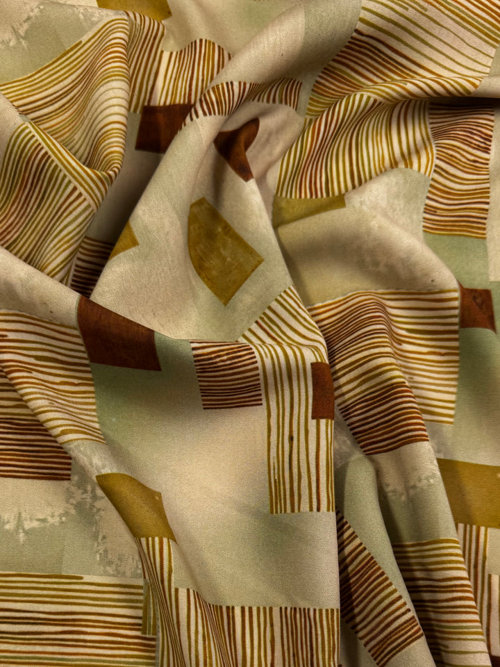 Designer Rayon - Bamboo Blocks | Super Cheap Fabrics