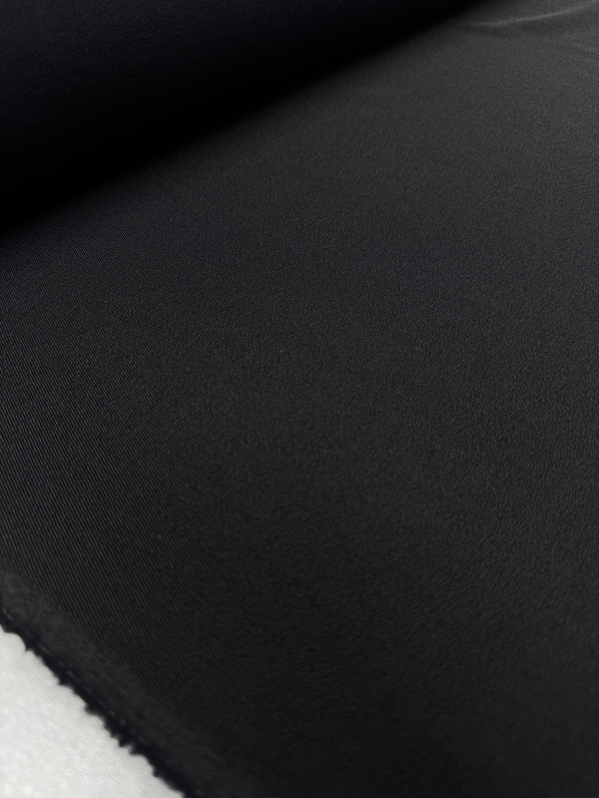 Wool Suiting Ribbon Twill - Black - 154cm