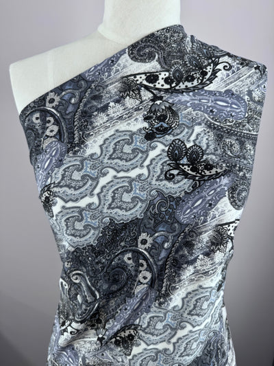Printed Lycra - Midnight Paisley - 150cm