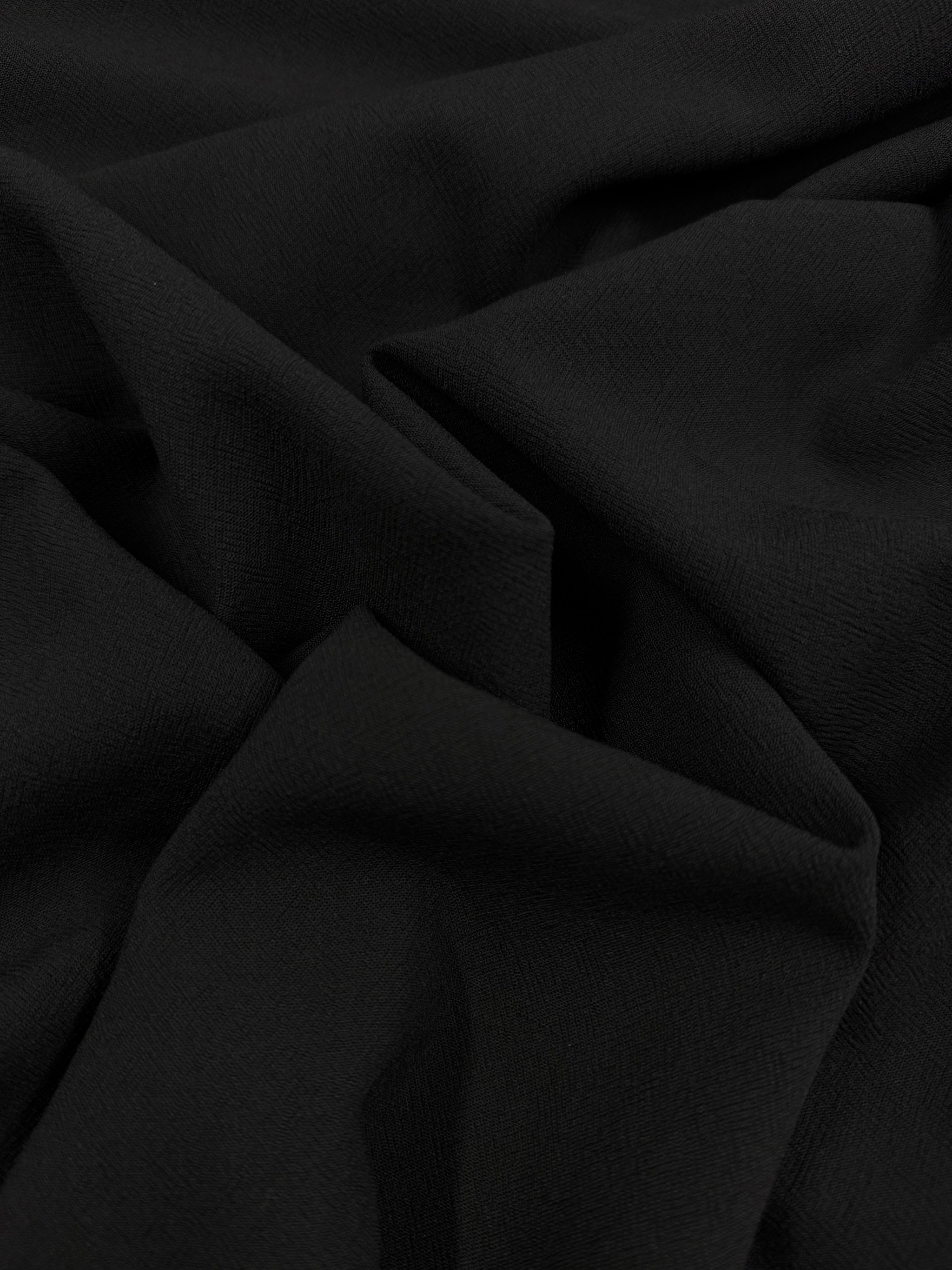Pure Wool Crepe Suiting - Black - 150cm