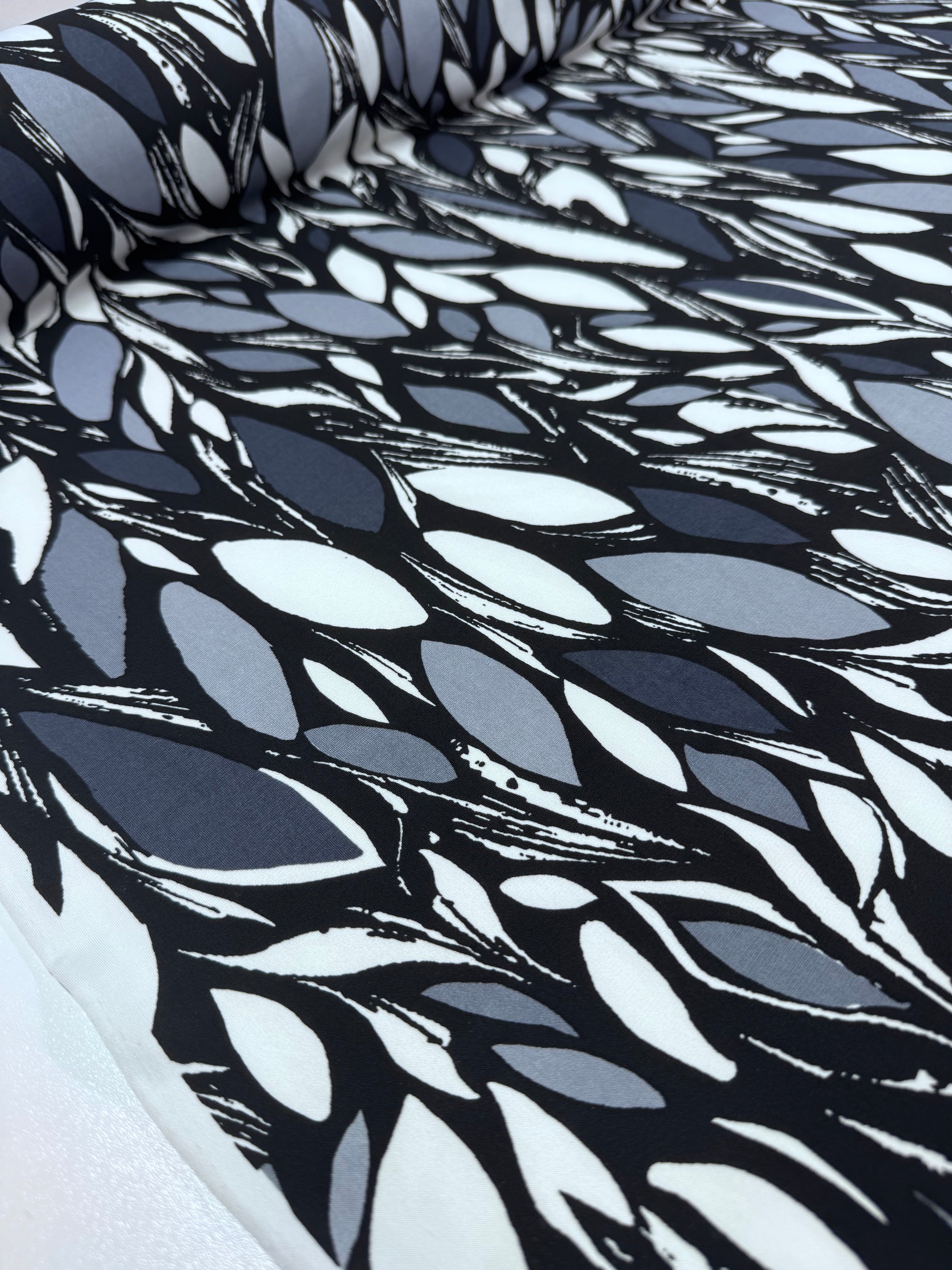 Designer Printed Lycra - Ink Petals - 150cm