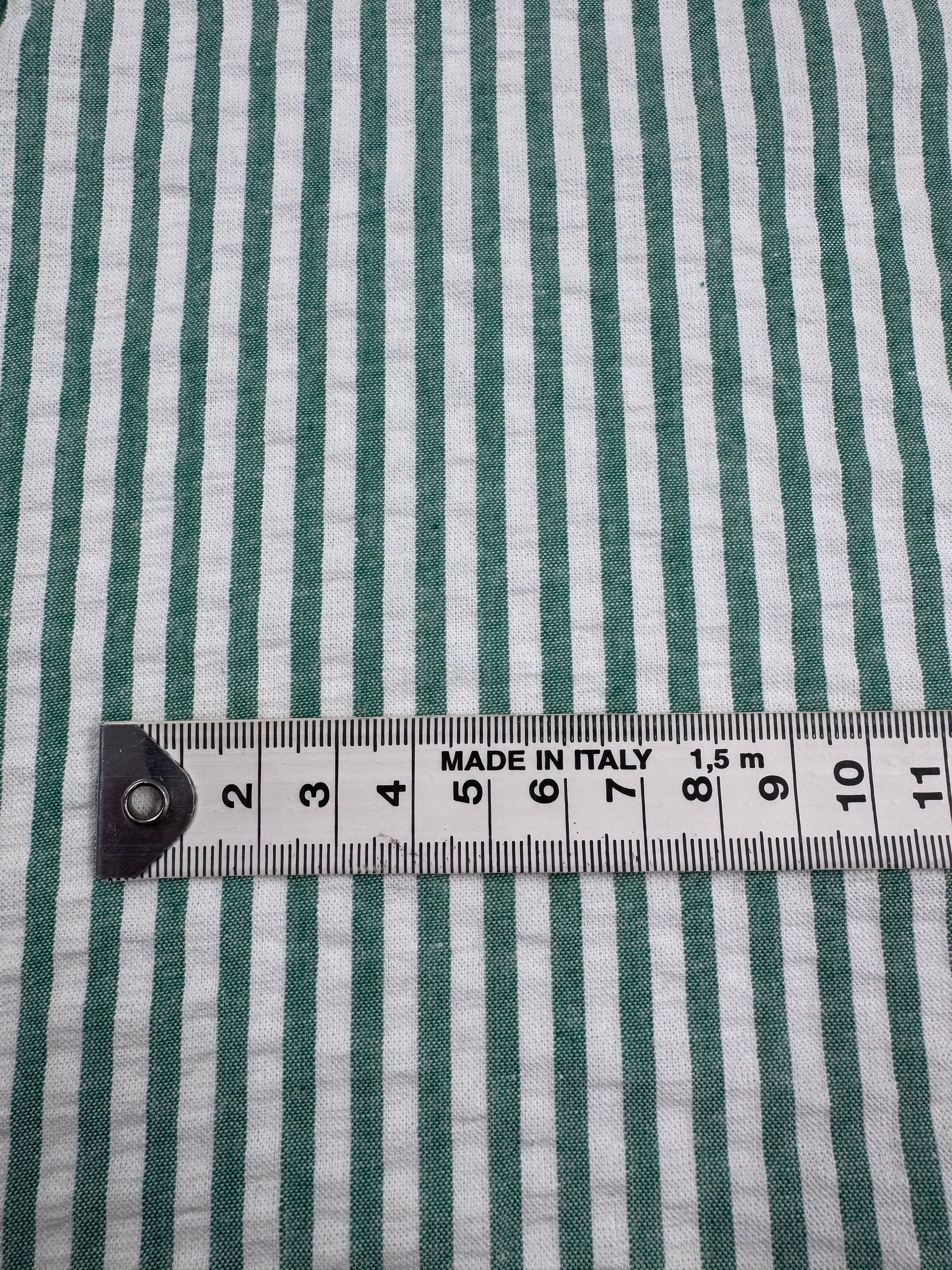Cotton Seersucker - green/Ivory - 145cm