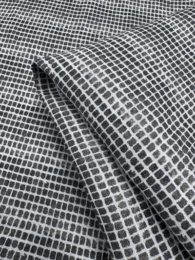 Pure Linen Lawn - Grey Micro Check - 135Cm
