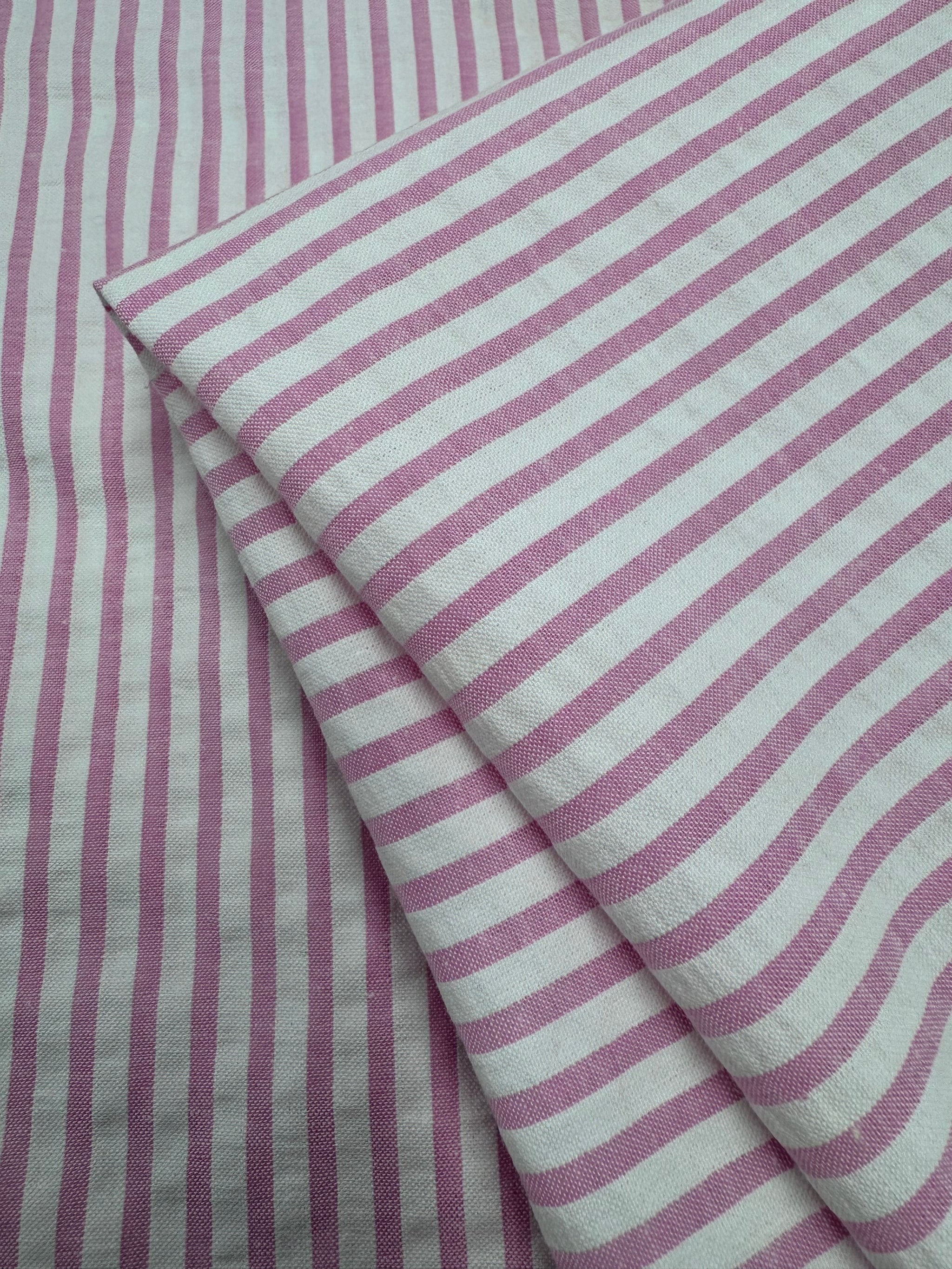 Cotton Seersucker - Pink/Ivory - 145cm