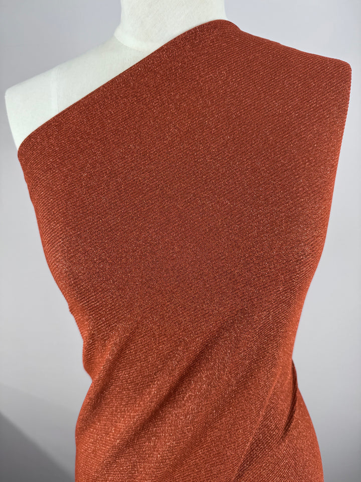 Viscose Rib Knit - Ketchup & Gold | Super Cheap Fabrics
