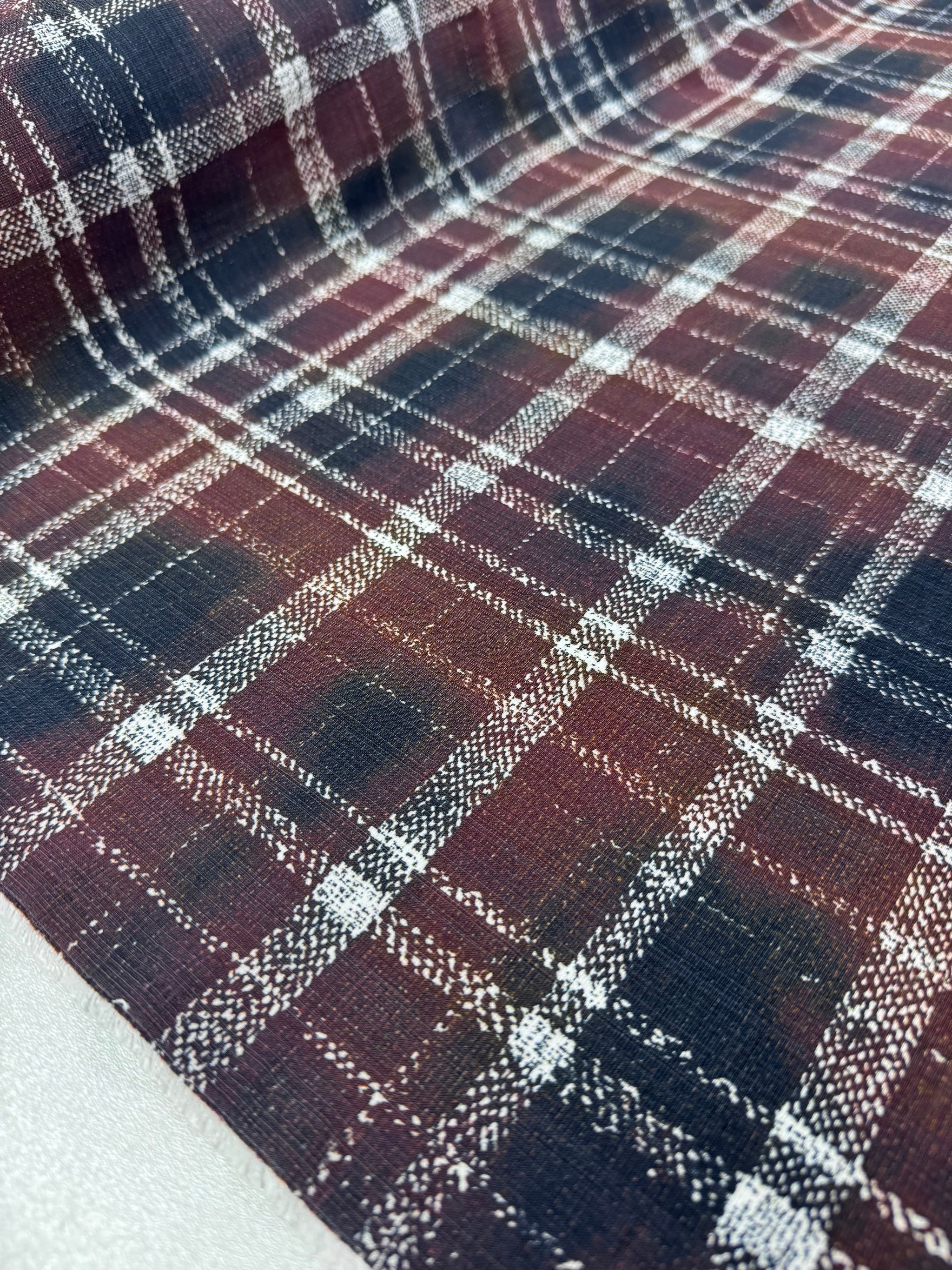 Linen Blend - Rustic Check - 152cm