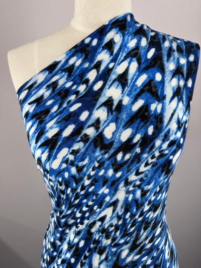 Designer Lycra - Cobalt Feather - 150cm