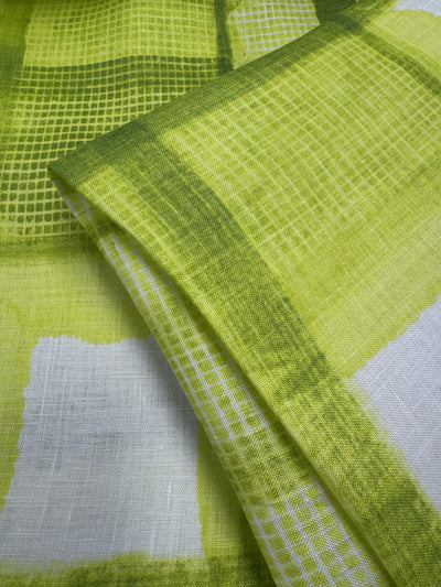 Pure Linen Lawn - Lime Plaid - 136Cm