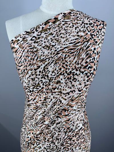 Printed Cotton Lycra - Blush Marble - 155cm