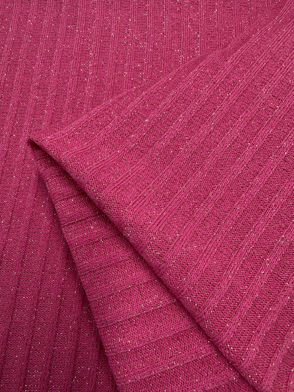 Viscose Chunky Rib - Hot Pink - 120cm