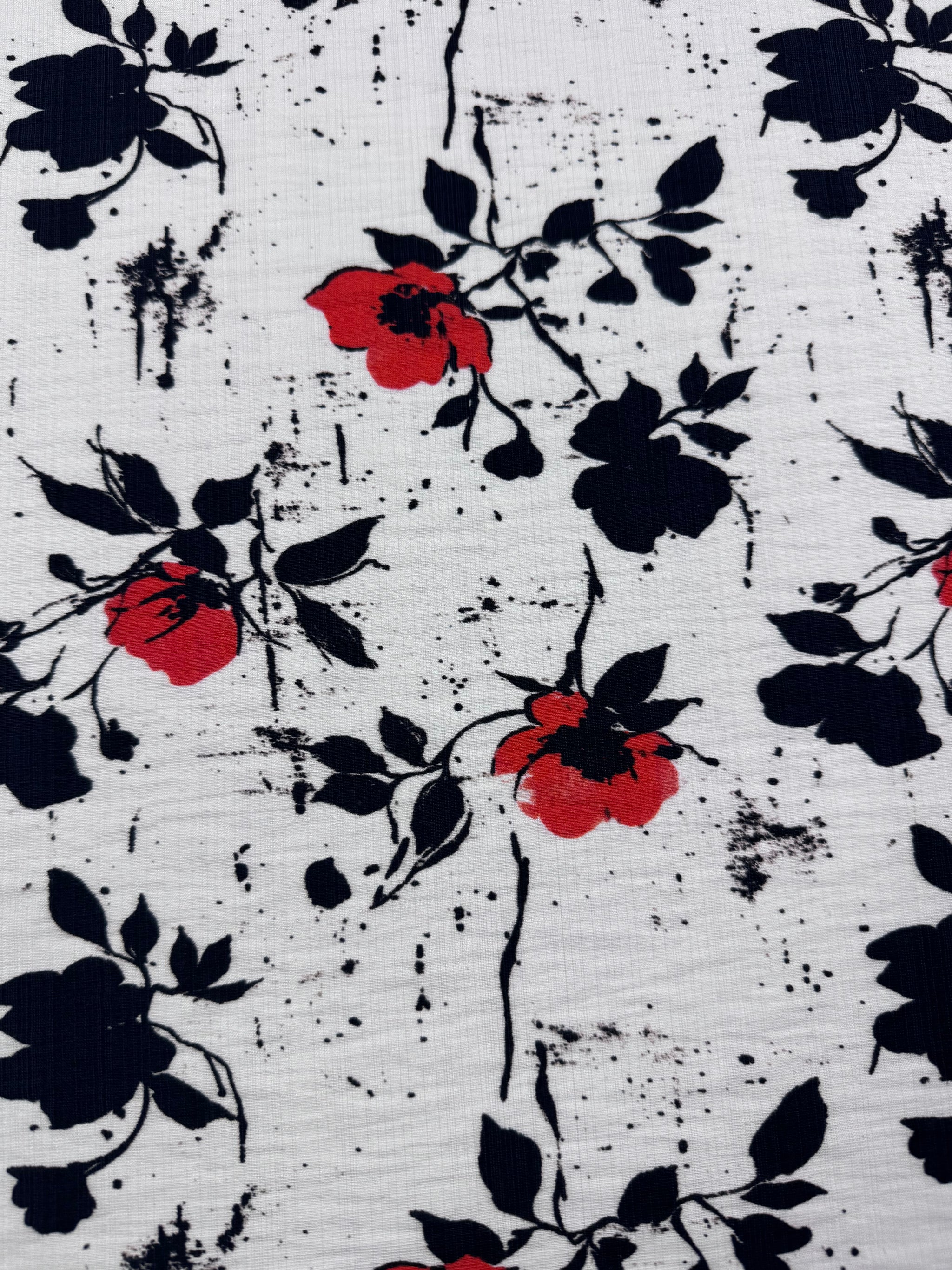 Linen Blend - Ink Floral - 152cm