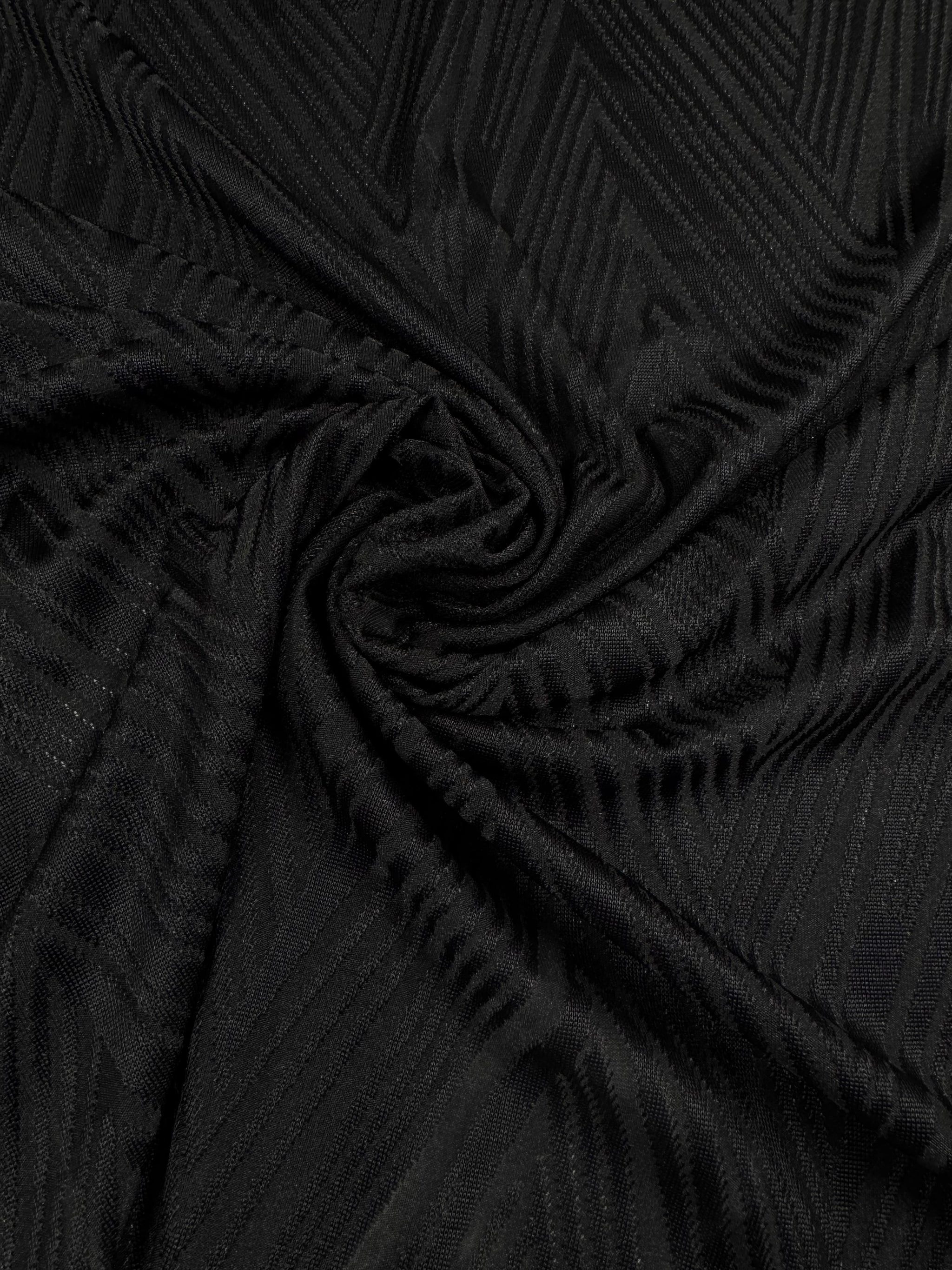 Textured Knit - Black Terrain - 160cm