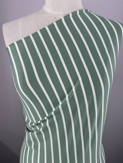 Cotton Lycra - Hedge Green/Ivory - 165cm