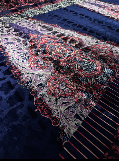 Stretch Velour - Deep Purple - Panel- 80cm