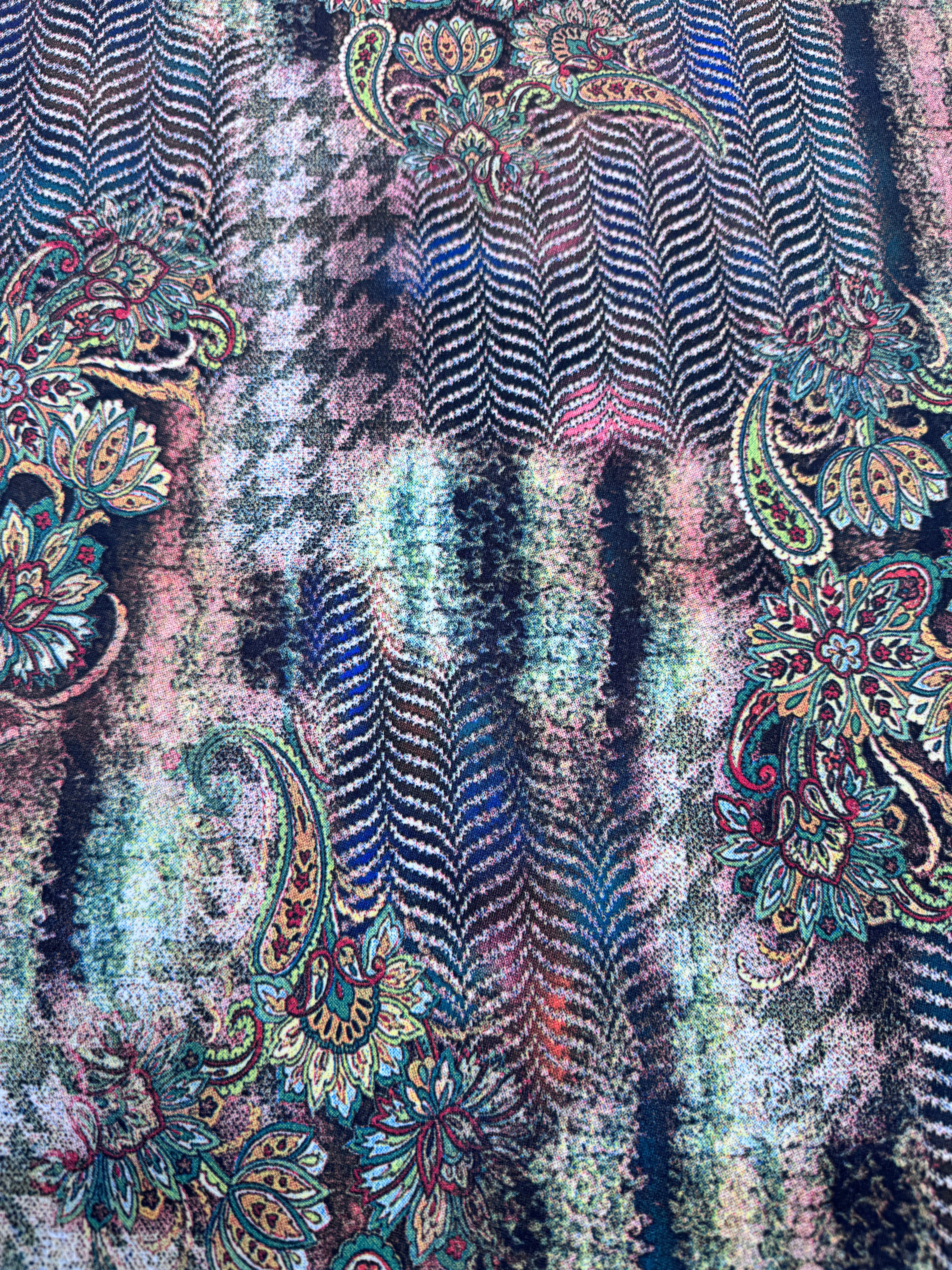 Designer Printed Lycra - Vintage Paisley - 148cm