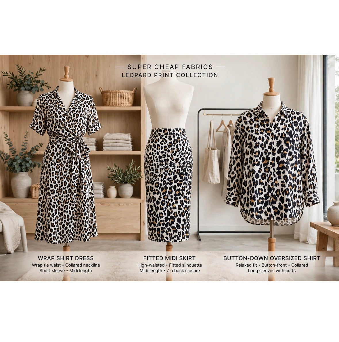 Linen Blend - Leopard Spot - 152cm