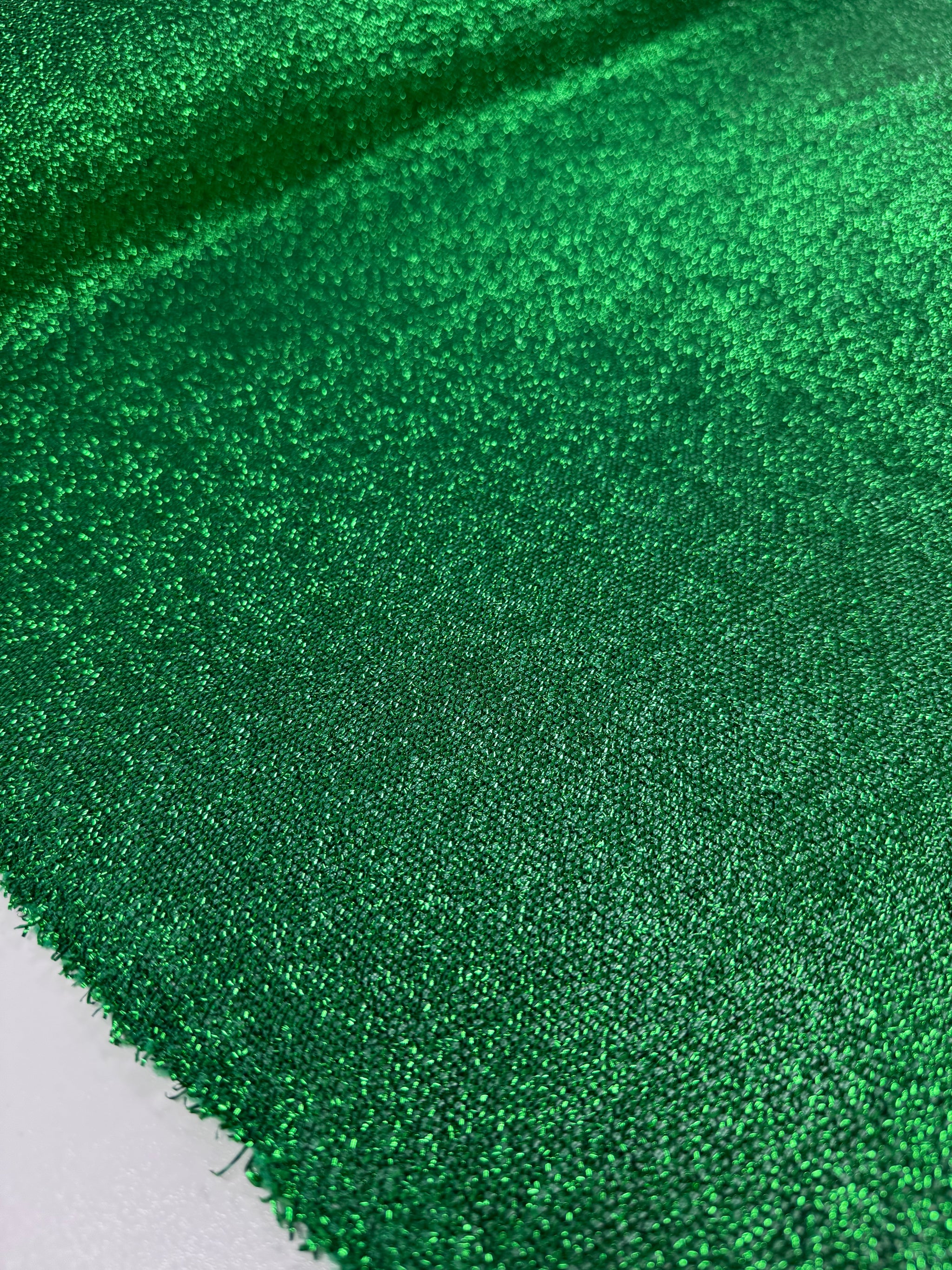 Lurex Stretch Knit - Green Sparkle - 155cm