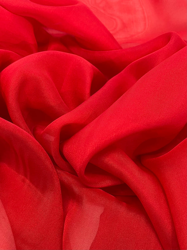 Silk Chiffon - Red - 110cm