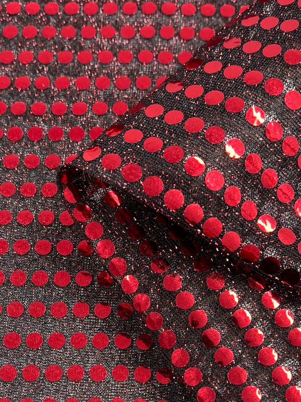 Sequin - Black & Red - 112cm