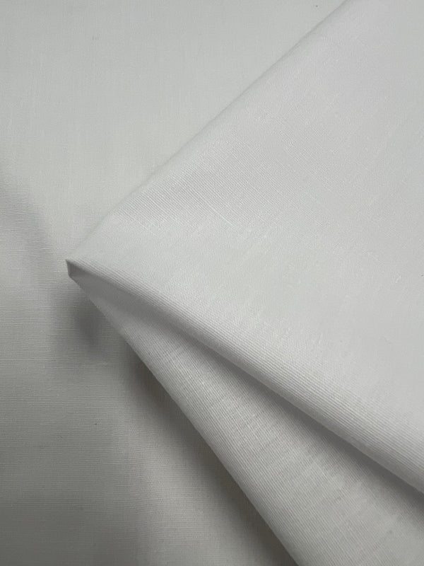 Stretch Plain Cotton - White - 128cm