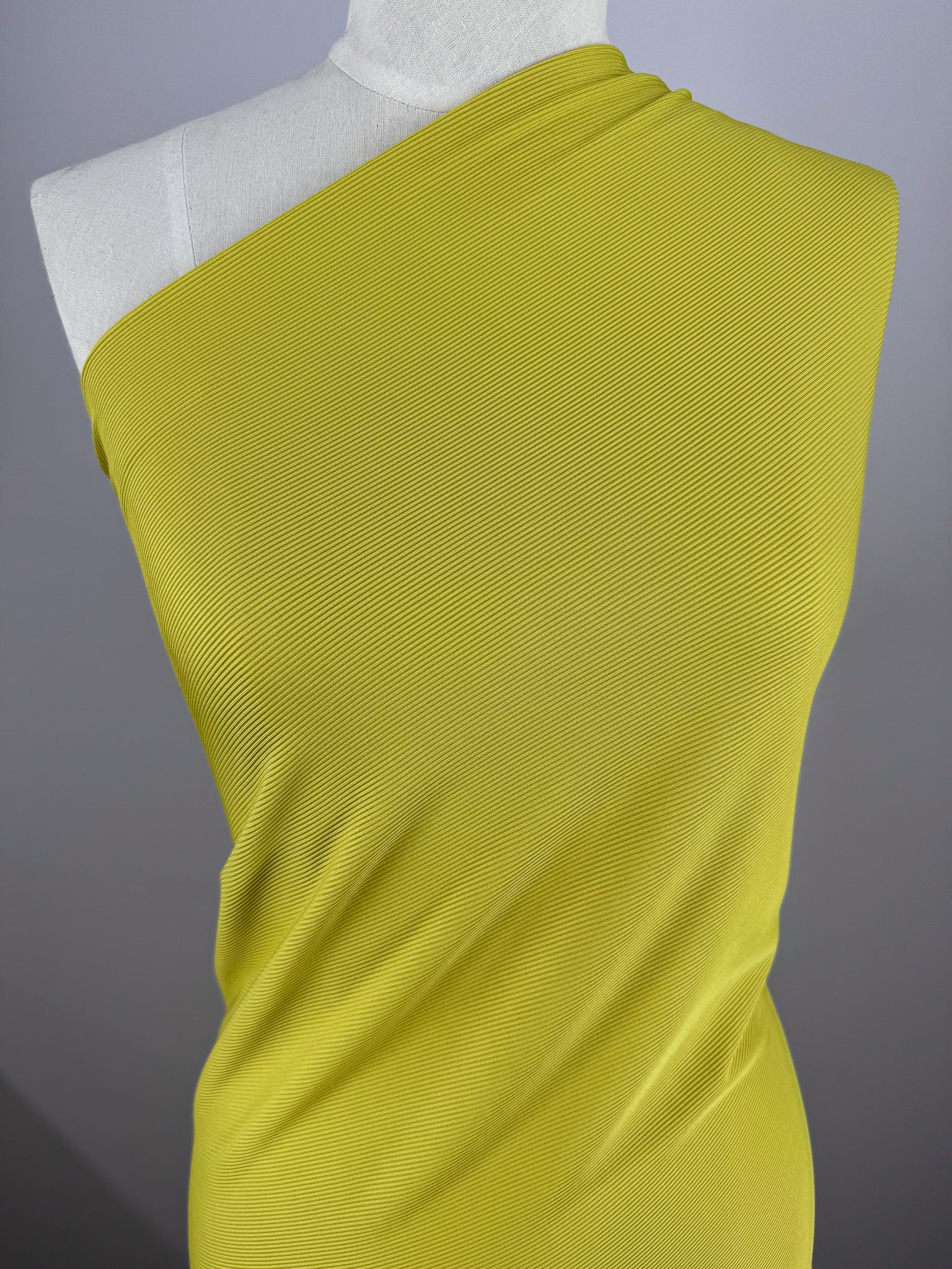 A dress form features Super Cheap Fabrics' 