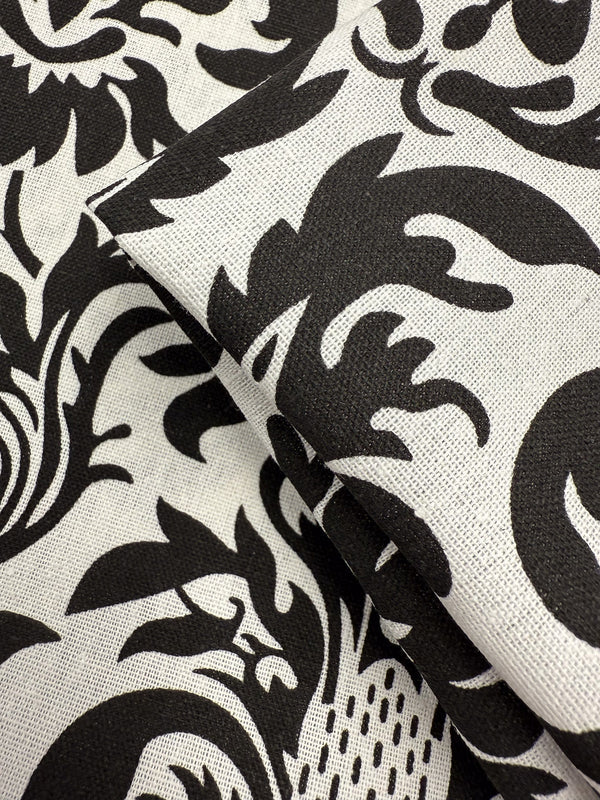 Printed Linen Blend - Baroque Noir - 145cm