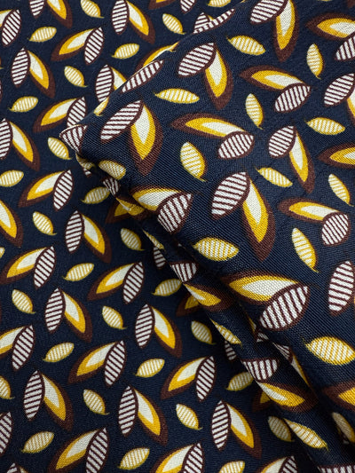 Printed Viscose - Golden Leaf Geo - 150cm