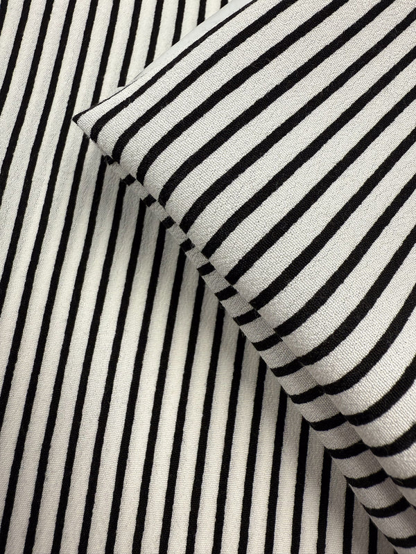 Printed Viscose - Monochrome Pinstripe - 130cm