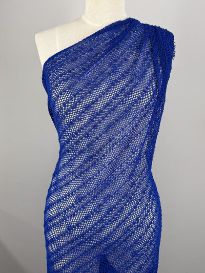 Textured Knit - Cobalt Openwork - 135cm