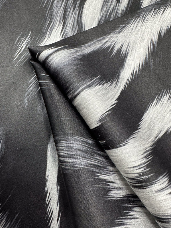 Stretch Printed Silk - Zebra Flow - 140cm
